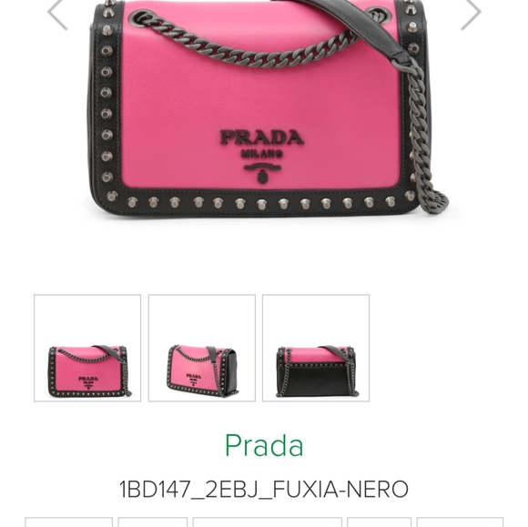 PRADA FUXIA-NERO CROSSBODY WOMEN'S BAG - Picture 3 of 16